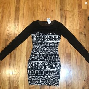 Forever 21 going out dress black and white sheer
